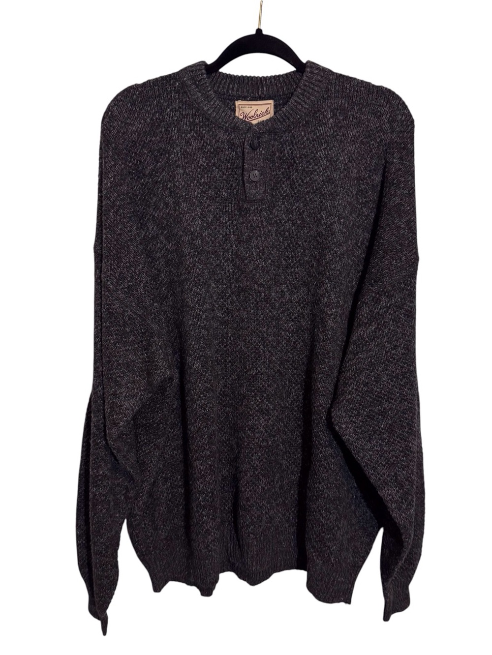 Woolrich NWT Size 4XL Gray Heathered Henley Sweater Pullover Outdoors Hiking